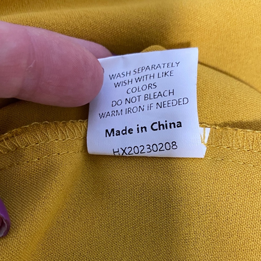 Tank Top Style Flowy Sleeveless Tiered Summer Dress Large Gold Yellow - Picture 5 of 6